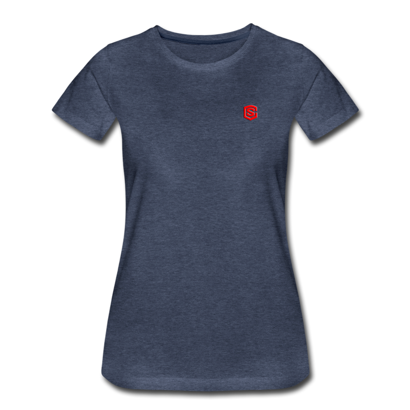 Women’s Premium T-Shirt  WITH RED  LOGO - heather blue