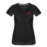 Women’s Premium T-Shirt  WITH RED  LOGO - charcoal gray