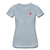 Women’s Premium T-Shirt  WITH RED  LOGO - heather ice blue