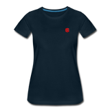 Women’s Premium T-Shirt  WITH RED  LOGO - deep navy