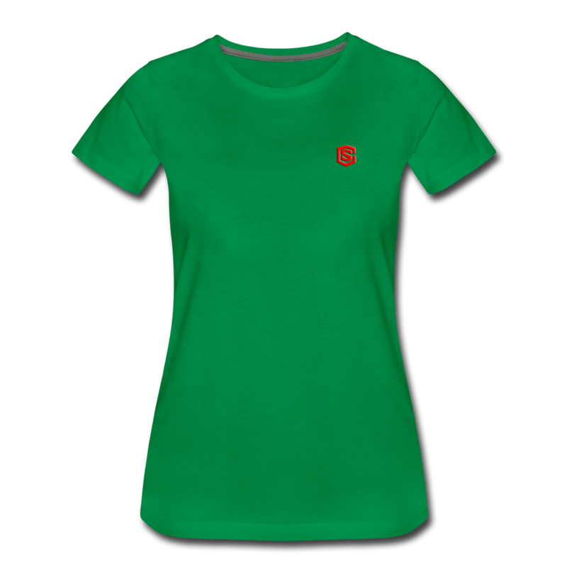 Women’s Premium T-Shirt  WITH RED  LOGO - kelly green