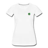 Women’s Premium T-Shirt  WITH GREEN  LOGO - white