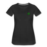 Women’s Premium T-Shirt  WITH GREEN  LOGO - black