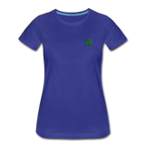 Women’s Premium T-Shirt  WITH GREEN  LOGO - royal blue