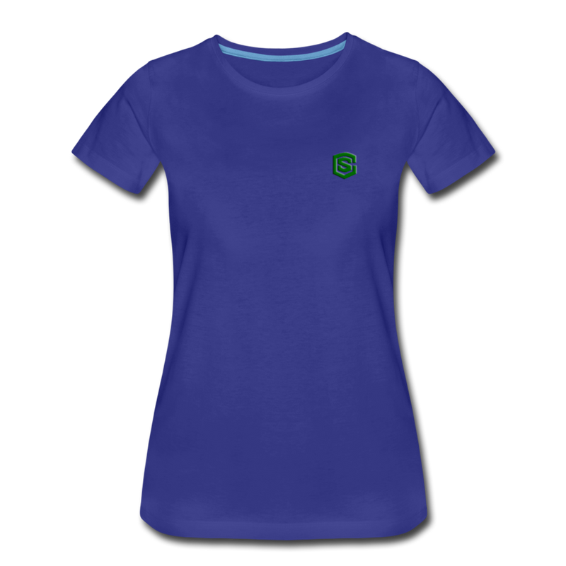 Women’s Premium T-Shirt  WITH GREEN  LOGO - royal blue