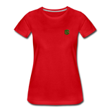 Women’s Premium T-Shirt  WITH GREEN  LOGO - red