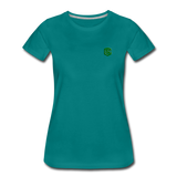 Women’s Premium T-Shirt  WITH GREEN  LOGO - teal