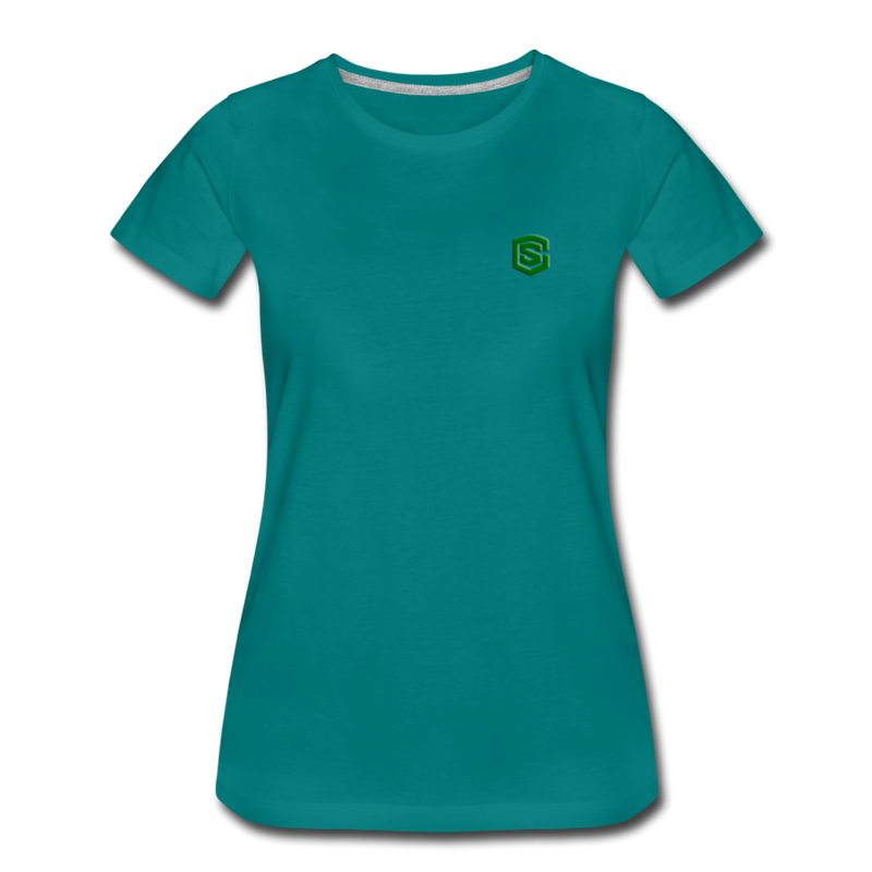 Women’s Premium T-Shirt  WITH GREEN  LOGO - teal