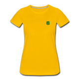 Women’s Premium T-Shirt  WITH GREEN  LOGO - sun yellow