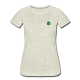 Women’s Premium T-Shirt  WITH GREEN  LOGO - heather oatmeal