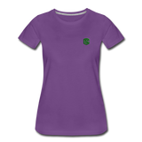 Women’s Premium T-Shirt  WITH GREEN  LOGO - purple