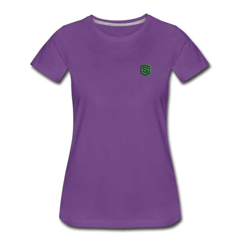 Women’s Premium T-Shirt  WITH GREEN  LOGO - purple