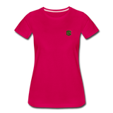 Women’s Premium T-Shirt  WITH GREEN  LOGO - dark pink