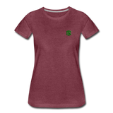 Women’s Premium T-Shirt  WITH GREEN  LOGO - heather burgundy