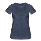 Women’s Premium T-Shirt  WITH GREEN  LOGO - heather blue