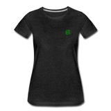 Women’s Premium T-Shirt  WITH GREEN  LOGO - charcoal gray