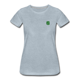 Women’s Premium T-Shirt  WITH GREEN  LOGO - heather ice blue