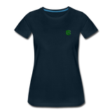 Women’s Premium T-Shirt  WITH GREEN  LOGO - deep navy