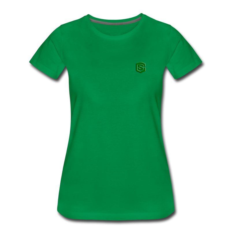 Women’s Premium T-Shirt  WITH GREEN  LOGO - kelly green