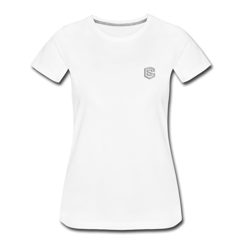 Women’s Premium T-Shirt  WITH  SILVER LOGO - white