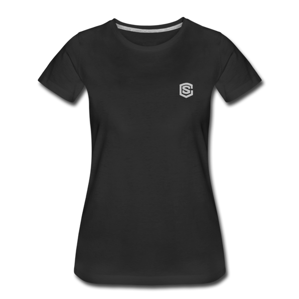 Women’s Premium T-Shirt  WITH  SILVER LOGO - black