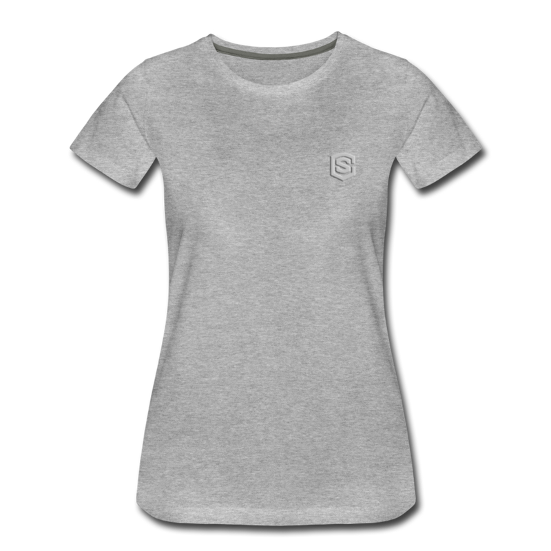 Women’s Premium T-Shirt  WITH  SILVER LOGO - heather gray