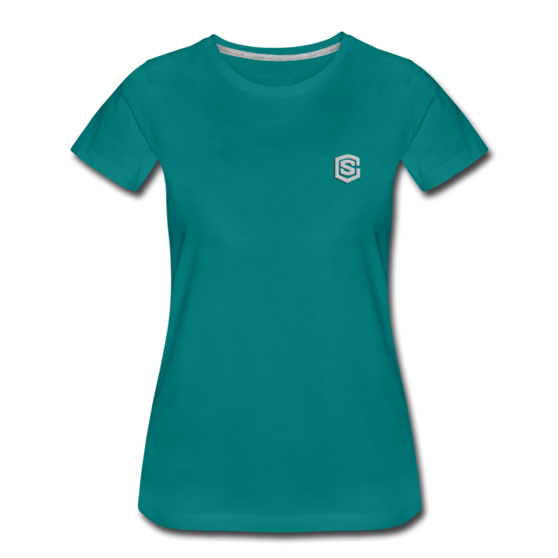 Women’s Premium T-Shirt  WITH  SILVER LOGO - teal