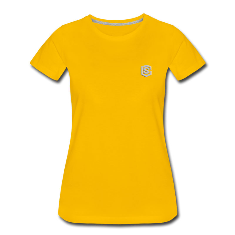 Women’s Premium T-Shirt  WITH  SILVER LOGO - sun yellow