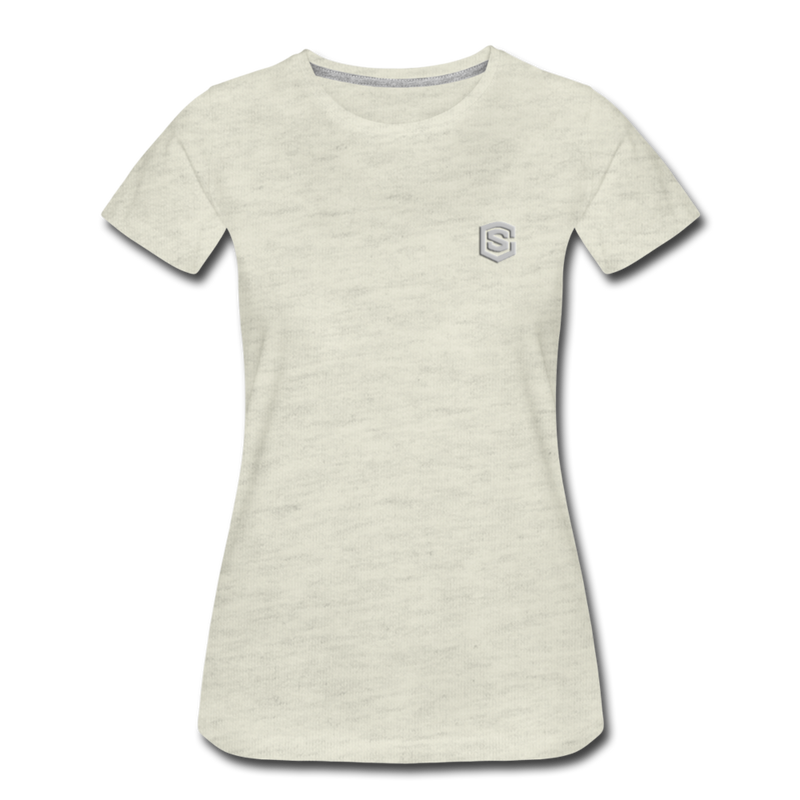 Women’s Premium T-Shirt  WITH  SILVER LOGO - heather oatmeal