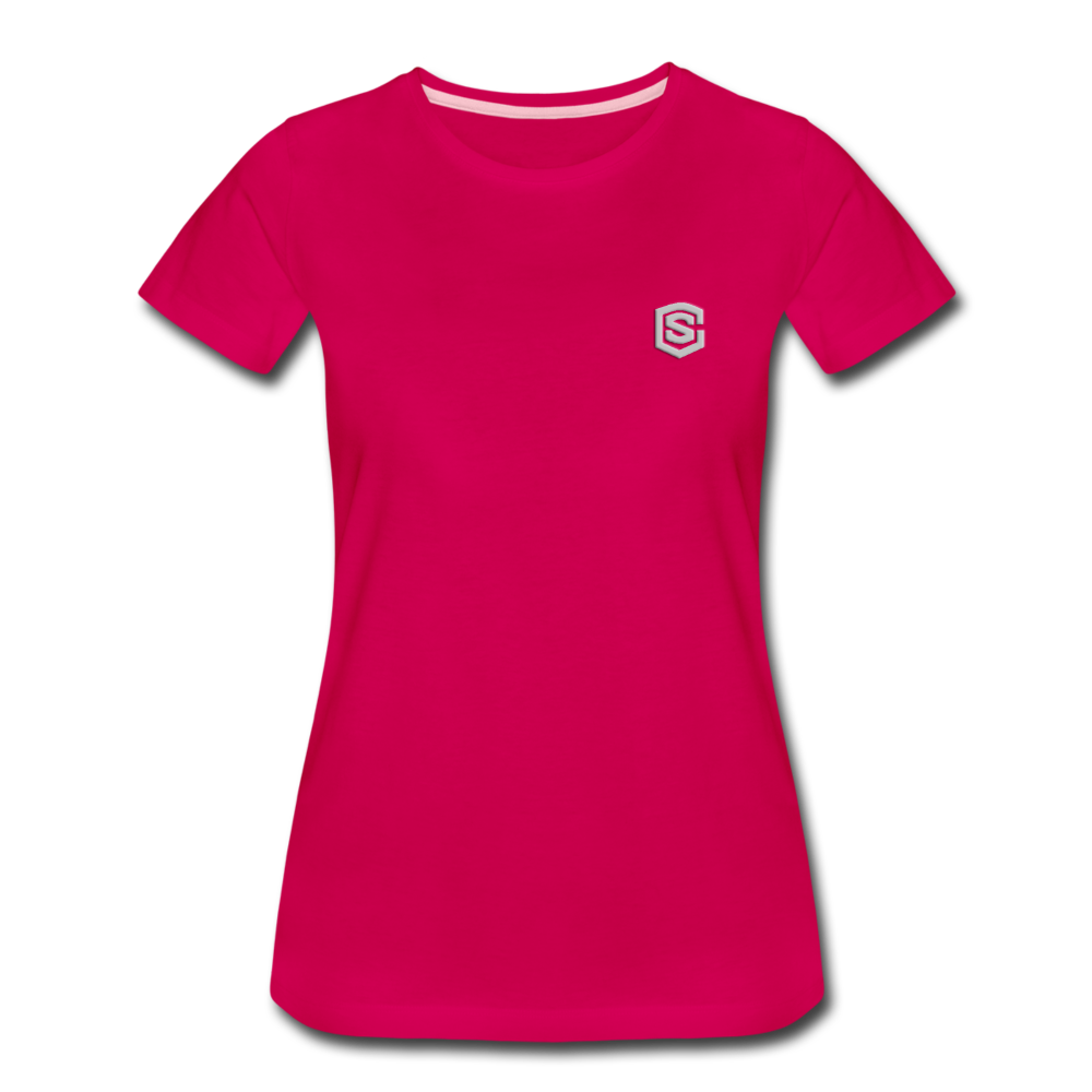Women’s Premium T-Shirt  WITH  SILVER LOGO - dark pink