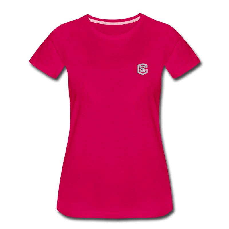 Women’s Premium T-Shirt  WITH  SILVER LOGO - dark pink