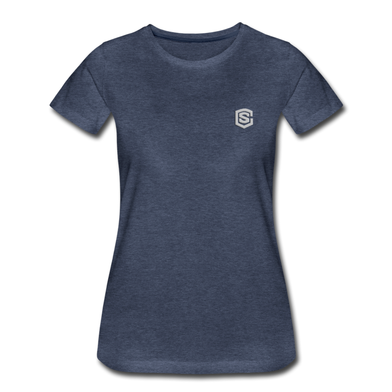 Women’s Premium T-Shirt  WITH  SILVER LOGO - heather blue