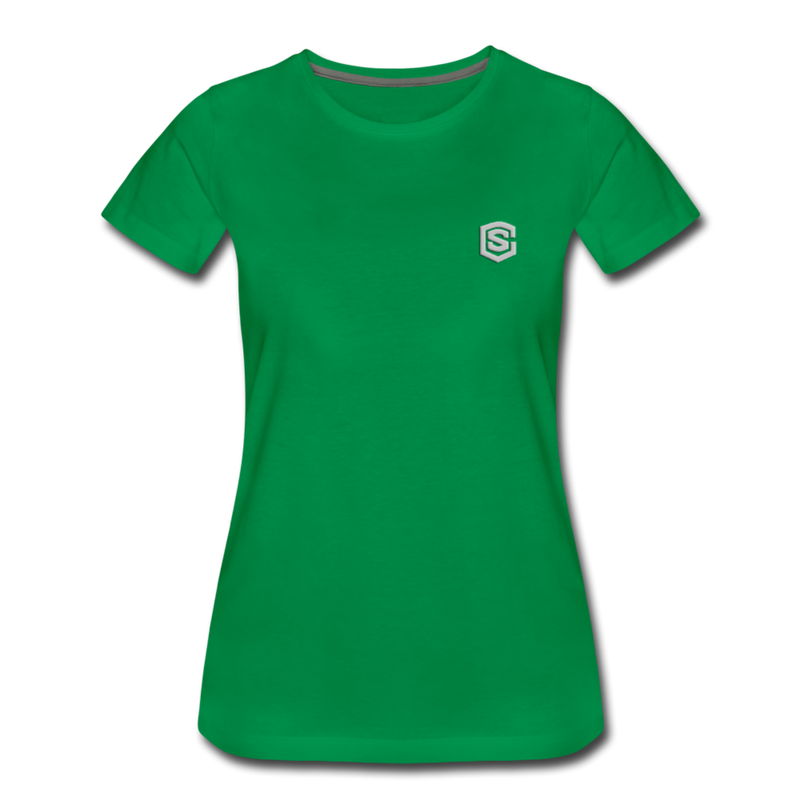 Women’s Premium T-Shirt  WITH  SILVER LOGO - kelly green