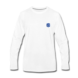 Men's Premium Long Sleeve T-Shirt  WITH BLUE  LOGO - white