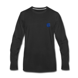 Men's Premium Long Sleeve T-Shirt  WITH BLUE  LOGO - black