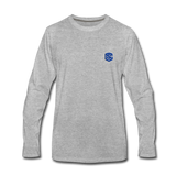 Men's Premium Long Sleeve T-Shirt  WITH BLUE  LOGO - heather gray