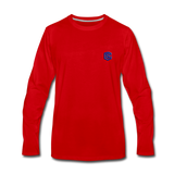 Men's Premium Long Sleeve T-Shirt  WITH BLUE  LOGO - red