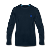 Men's Premium Long Sleeve T-Shirt  WITH BLUE  LOGO - deep navy