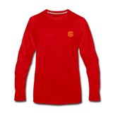 Men's Premium Long Sleeve T-Shirt  WITH ORANGE  LOGO - red