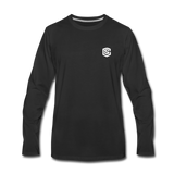 Men's Premium Long Sleeve T-Shirt  WITH WHITE  LOGO - black