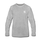 Men's Premium Long Sleeve T-Shirt  WITH WHITE  LOGO - heather gray