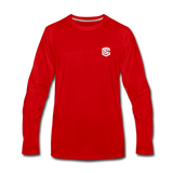 Men's Premium Long Sleeve T-Shirt  WITH WHITE  LOGO - red