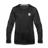 Men's Premium Long Sleeve T-Shirt  WITH WHITE  LOGO - charcoal gray