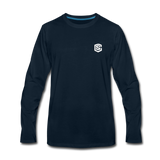 Men's Premium Long Sleeve T-Shirt  WITH WHITE  LOGO - deep navy