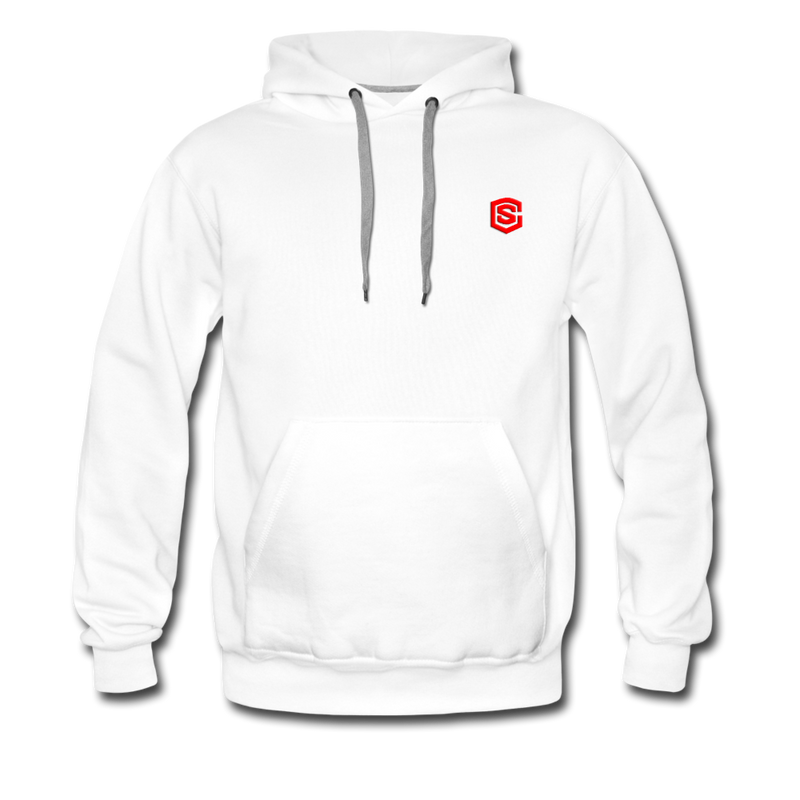 Men’s Premium Hoodie  WITH RED  LOGO - white