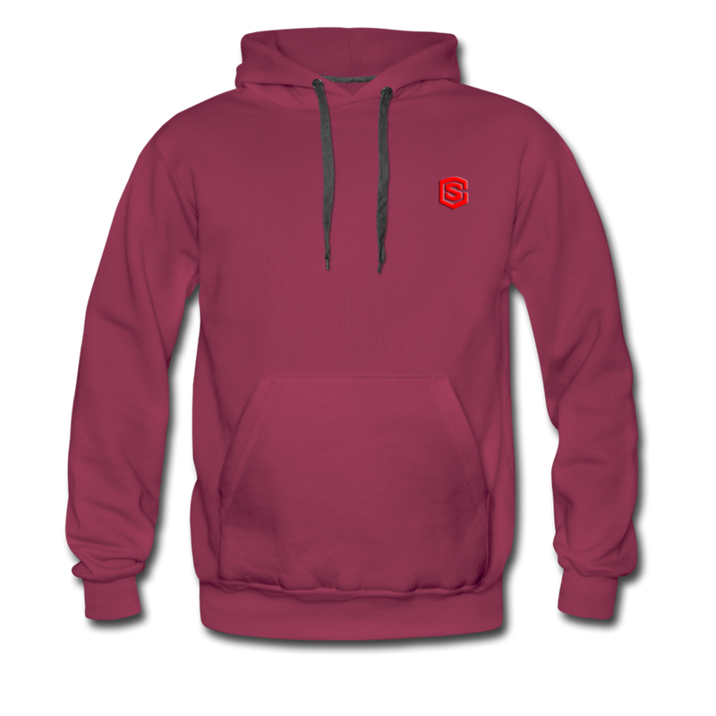 Men’s Premium Hoodie  WITH RED  LOGO - burgundy