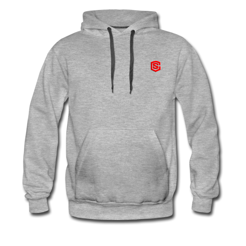 Men’s Premium Hoodie  WITH RED  LOGO - heather gray