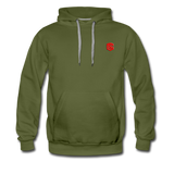 Men’s Premium Hoodie  WITH RED  LOGO - olive green