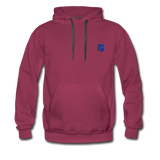 Men’s Premium Hoodie  WITH BLUE  LOGO - burgundy