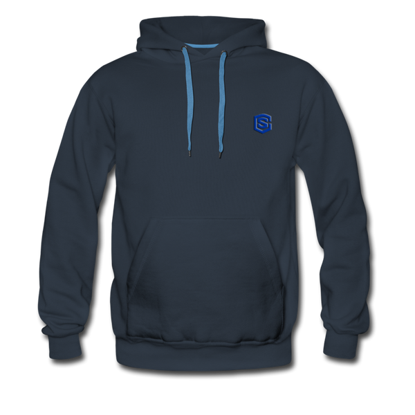 Men’s Premium Hoodie  WITH BLUE  LOGO - navy